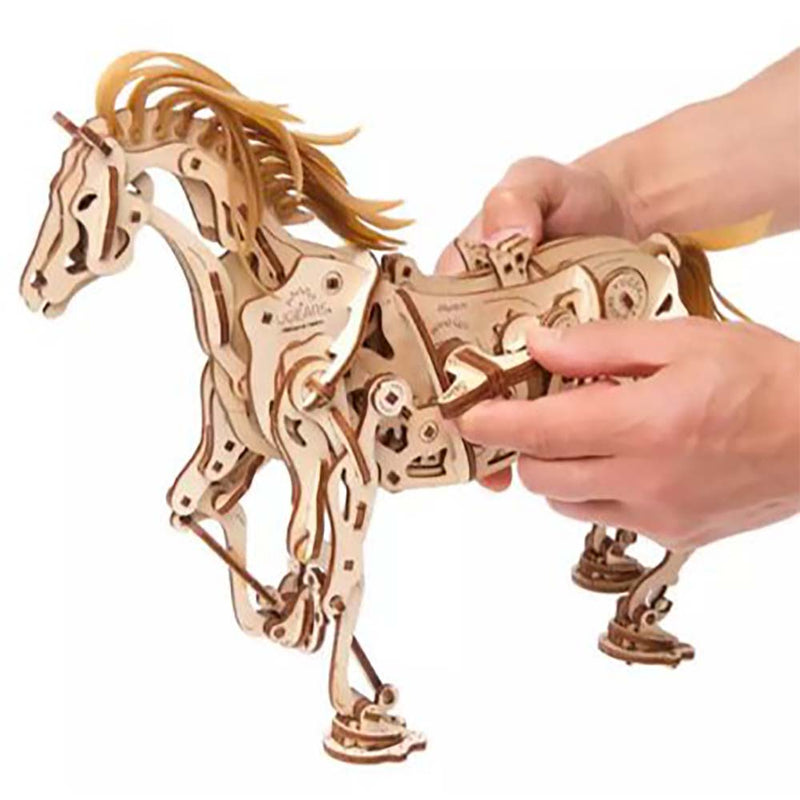 Wooden Puzzle Movable Horse Model Mechanical Rotation DIY Assembly Toy - Toysoff.com